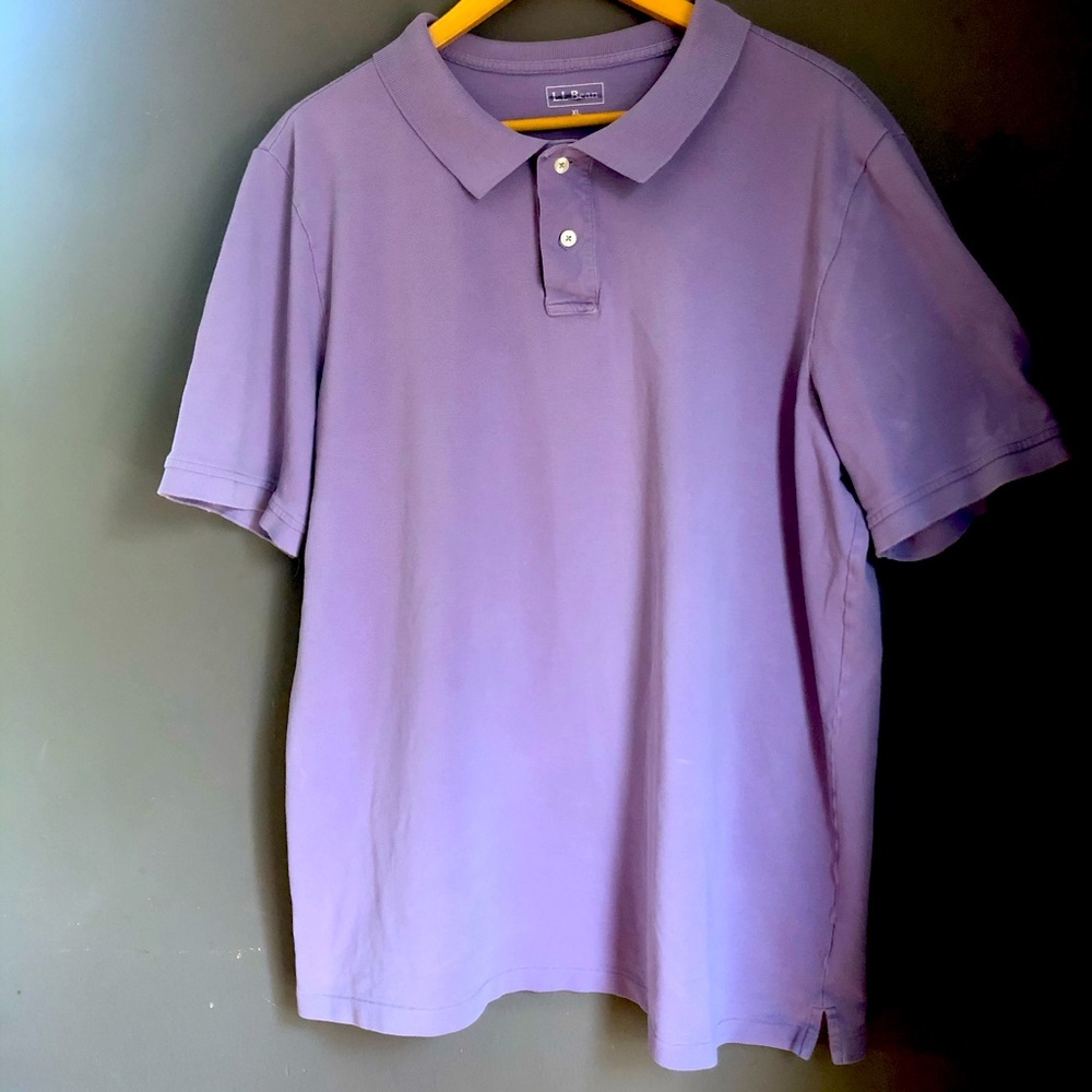 XL Mens LL Bean Lilac Polo